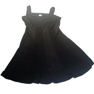 Connected Apparel Glitter Panel Dress 876600 Womens 4X Black Fit and Flare LBD